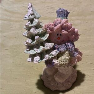 Charming Holiday Snowman Figurine with Tree